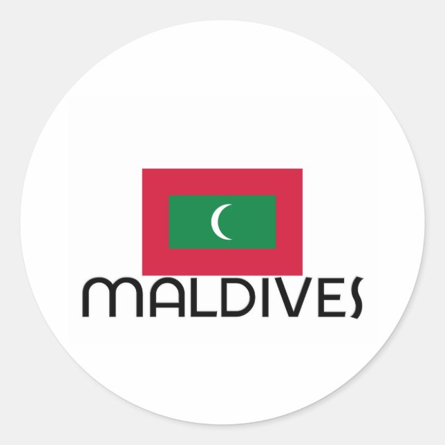 I HEART MALDIVES CLASSIC ROUND STICKER (Front)