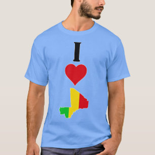 I Heart Mali Vertical I Love Malian National Flag  T-Shirt