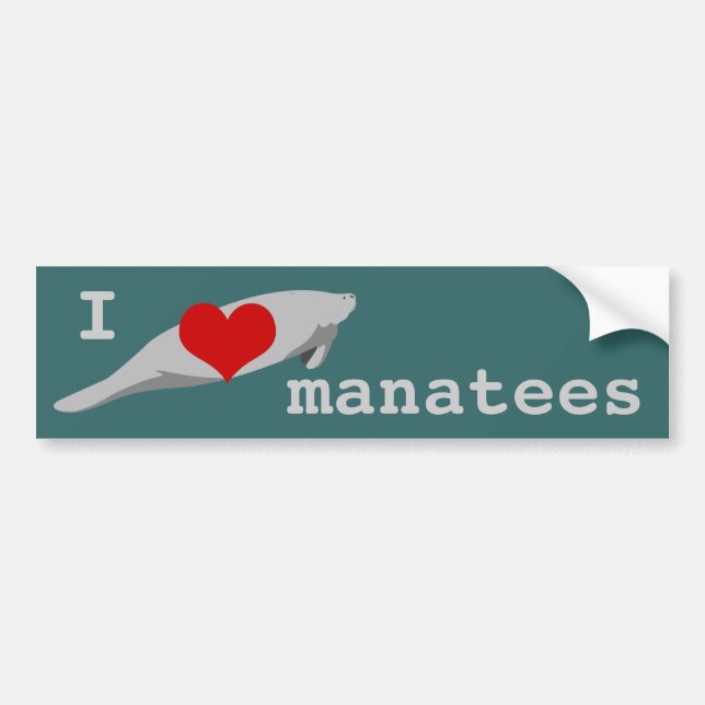 I heart Manatees bumper sticker (Front)