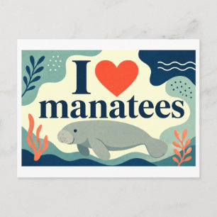 "I [Heart] Manatees" Postcard