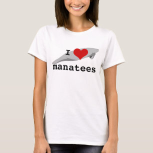 I heart manatees T-shirt - light