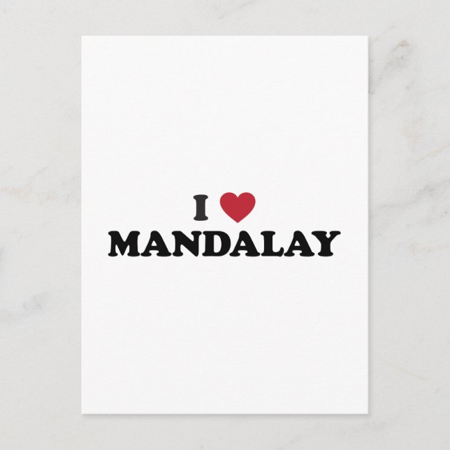 I Heart Mandalay Myanmar Postcard (Front)