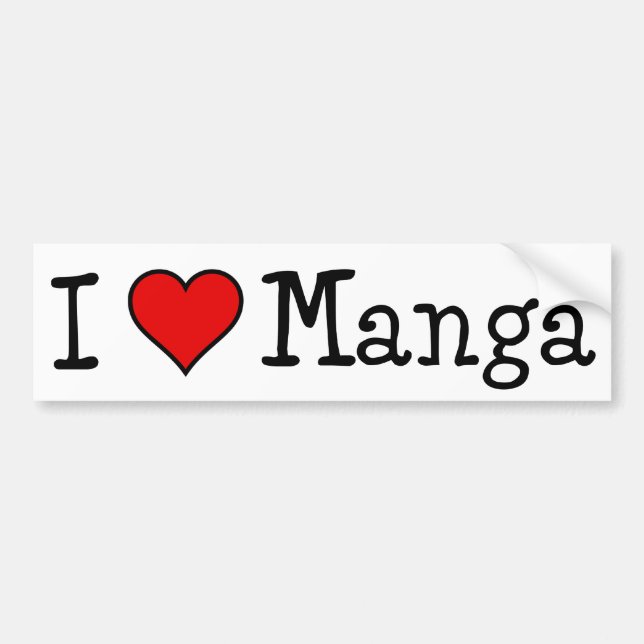 I HEART MANGA BUMPER STICKER (Front)