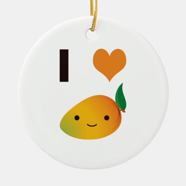 I Heart Mango Ceramic Tree Decoration (Front)