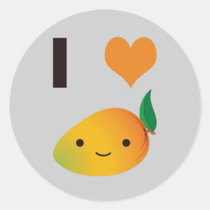 I Heart Mango Classic Round Sticker