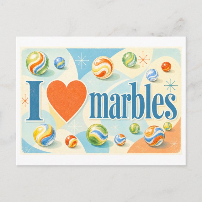 "I [Heart] Marbles" Postcard (Front)