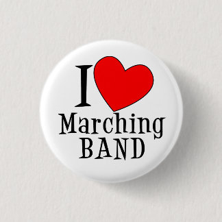 I heart Marching BAND 3 Cm Round Badge