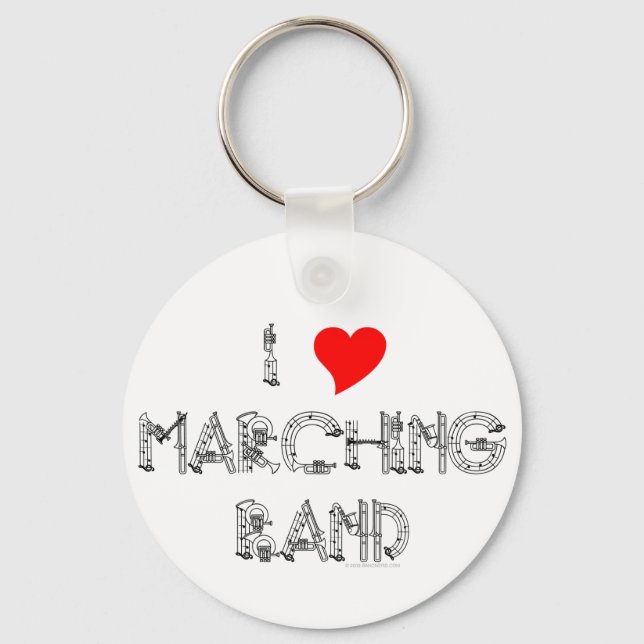 I Heart Marching Band Key Ring (Front)