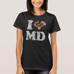 I heart Maryland Flag MD T-Shirt