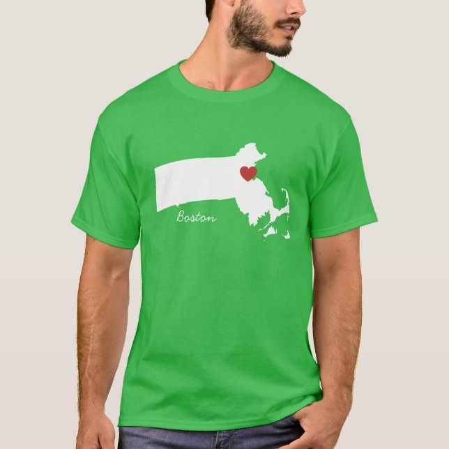 I Heart Massachusetts - Customisable City T-Shirt (Front)