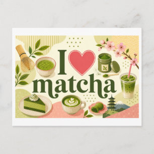 "I [Heart] Matcha" Postcard