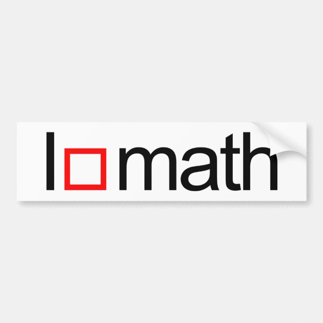 I heart math bumper sticker (Front)