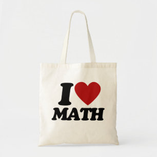 I heart math tote bag
