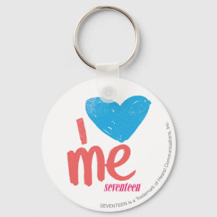 I Heart Me Aqua/Pink Key Ring