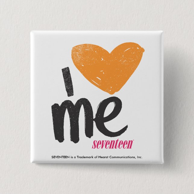 I Heart Me Orange 15 Cm Square Badge (Front)