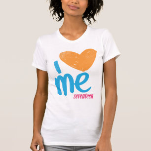 I Heart Me Orange-Aqua T-Shirt