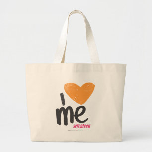 I Heart Me Orange Large Tote Bag