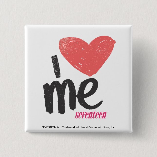 I Heart Me Pink 15 Cm Square Badge (Front)