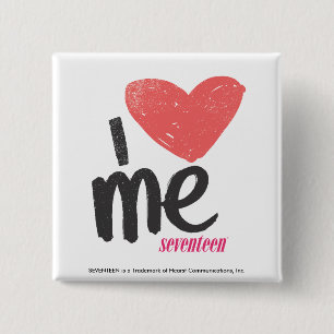 I Heart Me Pink 15 Cm Square Badge