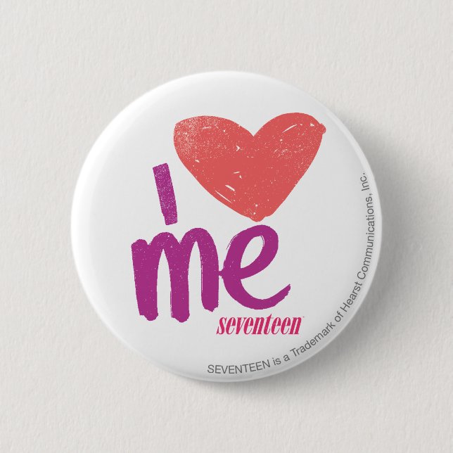 I Heart Me Pink/Purple 6 Cm Round Badge (Front)