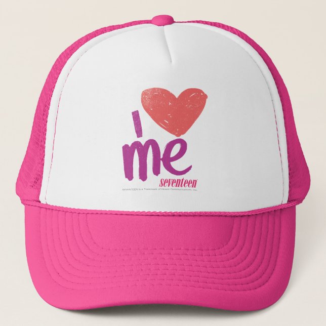 I Heart Me Pink/Purple Trucker Hat (Front)