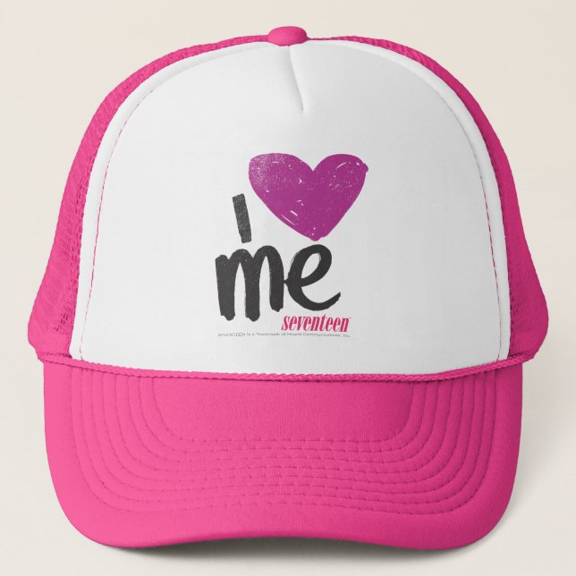 I Heart Me Purple Trucker Hat (Front)