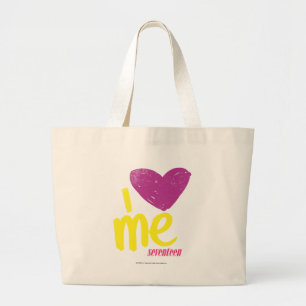 I heart Me Purple/Yellow Large Tote Bag