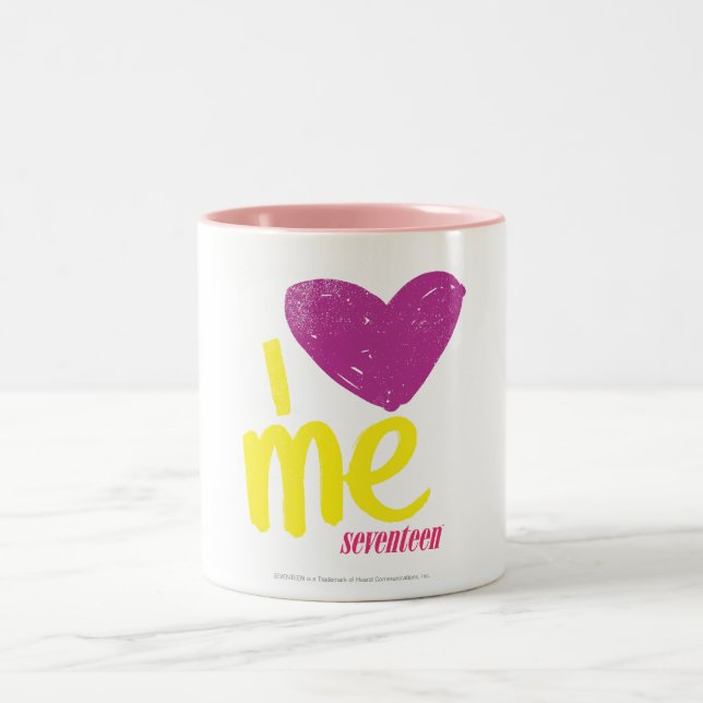I heart Me Purple/Yellow Two-Tone Coffee Mug (Center)