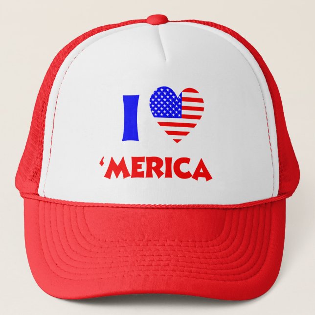 I heart merica trucker hat (Front)