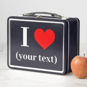 I HEART! Metal Lunchbox - Black 