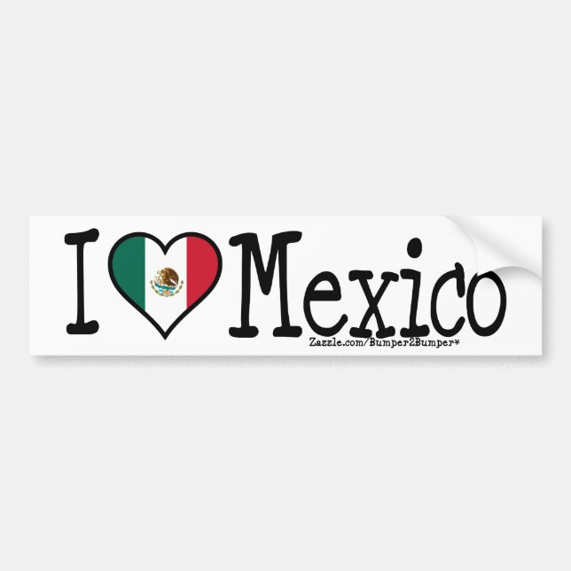 I HEART MEXICO BUMPER STICKER (Front)