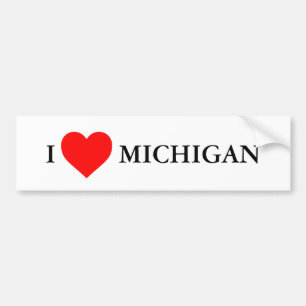 I heart Michigan Bumper Sticker