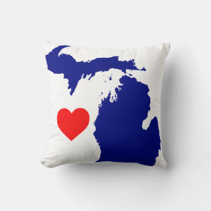 I heart Michigan great lake state Cushion