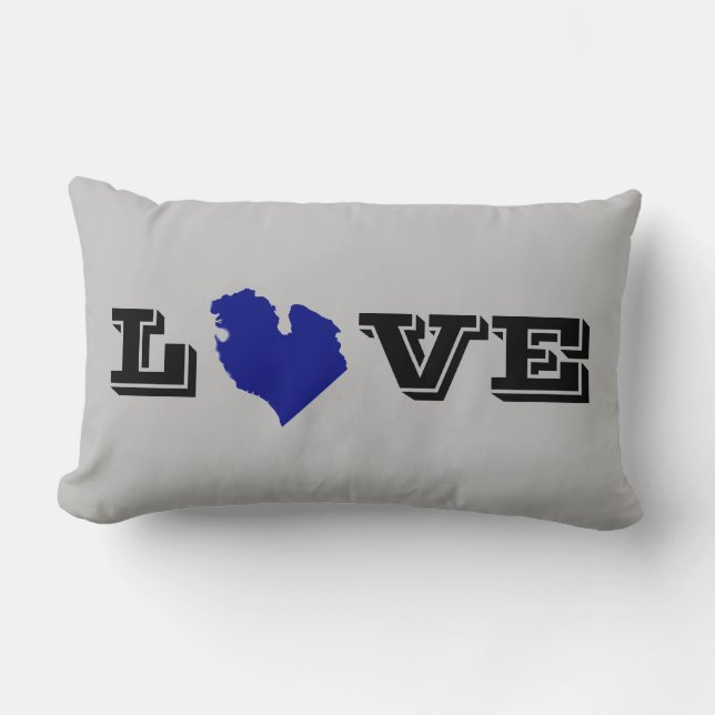 I heart Michigan, Great Lake State Lumbar Cushion (Front)