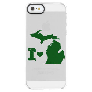 I heart Michigan Green Clear iPhone SE/5/5s Case