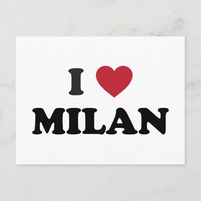 I Heart Milan Italy Postcard (Front)