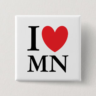 I Heart Minnesota 15 Cm Square Badge