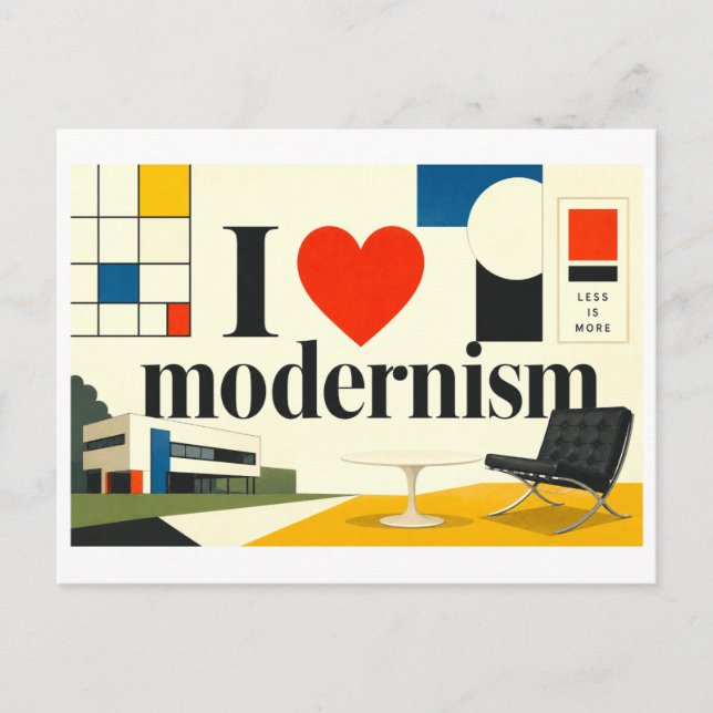 "I [Heart] Modernism" Postcard (Front)