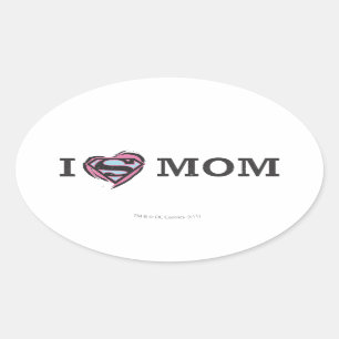 I Heart Mom Oval Sticker