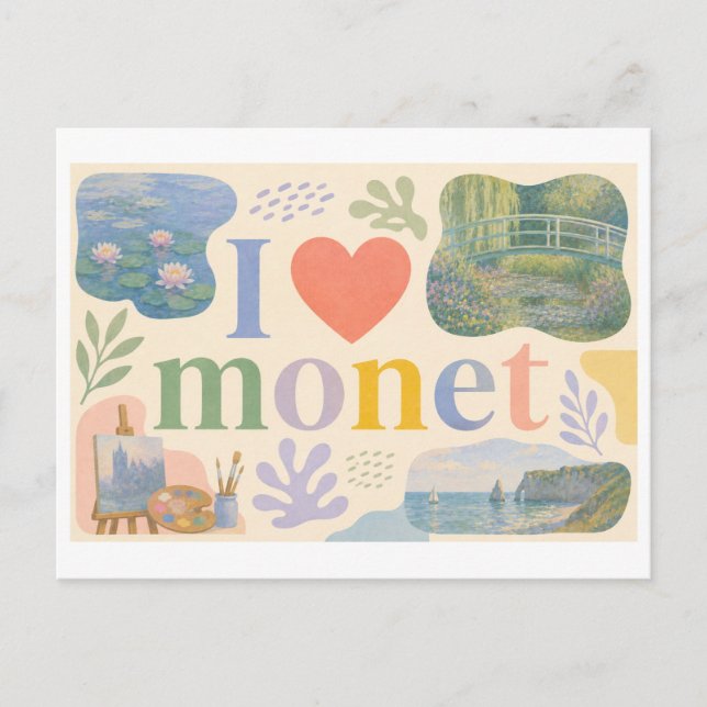 "I [Heart] Monet" Postcard (Front)