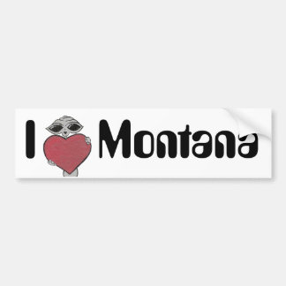 I Heart Montana Alien Bumper Sticker