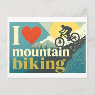 "I [Heart] Mountain Biking" Postcard