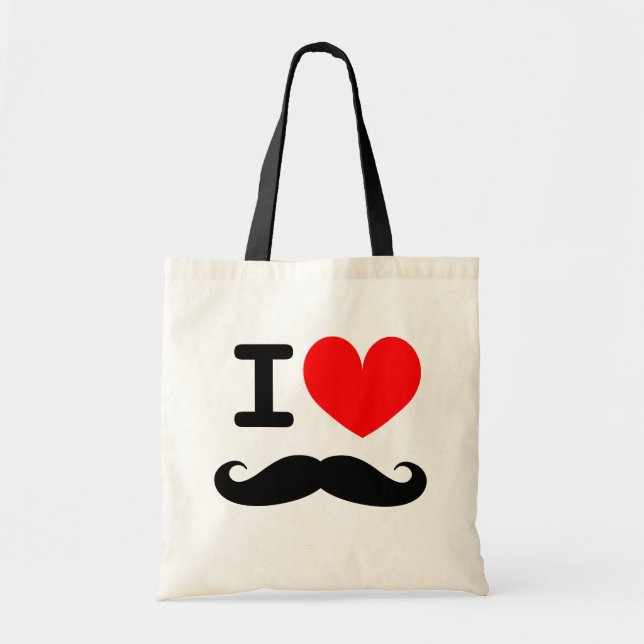 I heart moustache tote bag (Front)