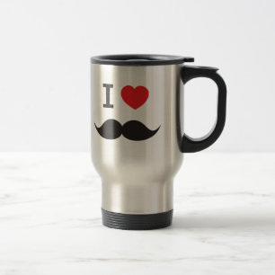 I Heart Moustache Travel Mug
