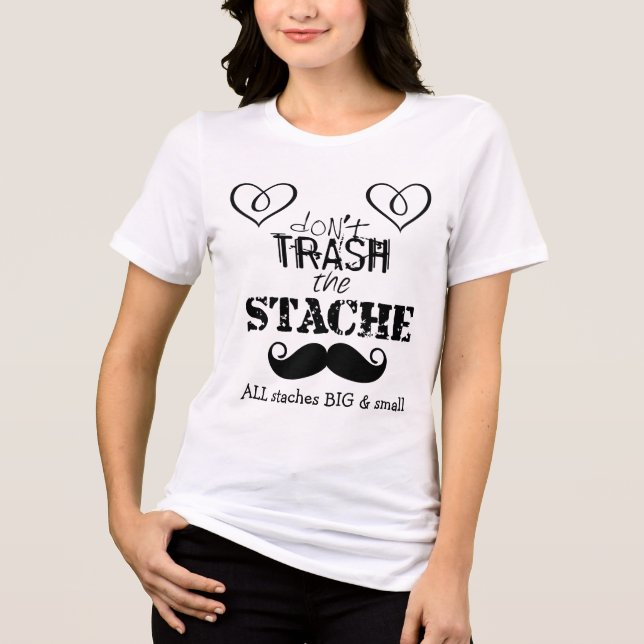 I heart moustaches big and small Tri-Blend shirt (Front)