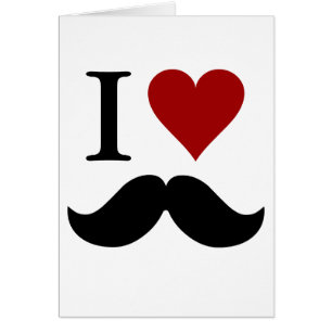 I heart moustaches card