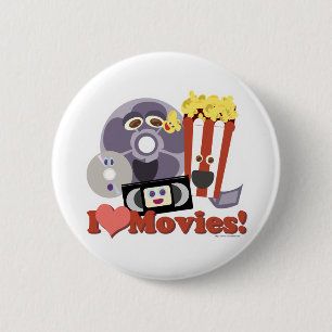 I Heart Movies! 6 Cm Round Badge