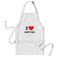 I heart muffins kitchen apron for breakfast time