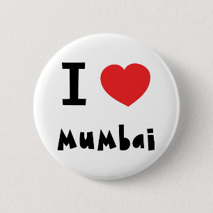 I heart Mumbai / Bombay 6 Cm Round Badge