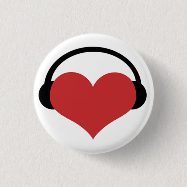I Heart Music 3 Cm Round Badge (Front)